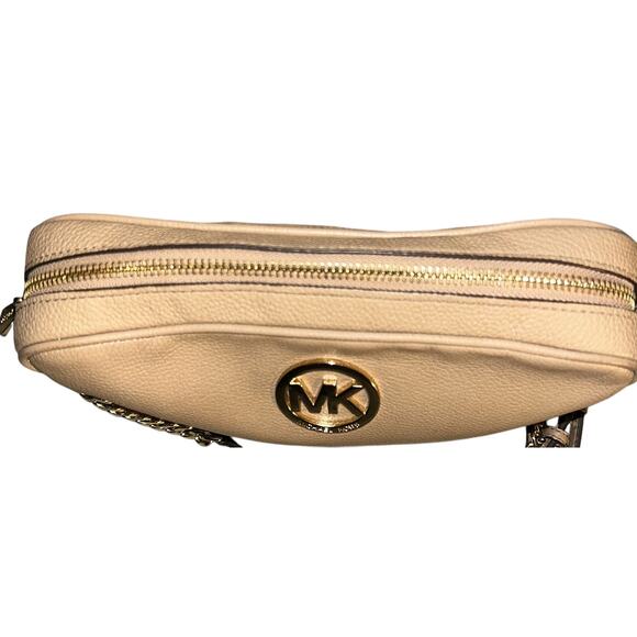 Michael Kors Fulton Large Leather Gold Crossbody Bag 38S8XFTC3L - Picture 5 of 9